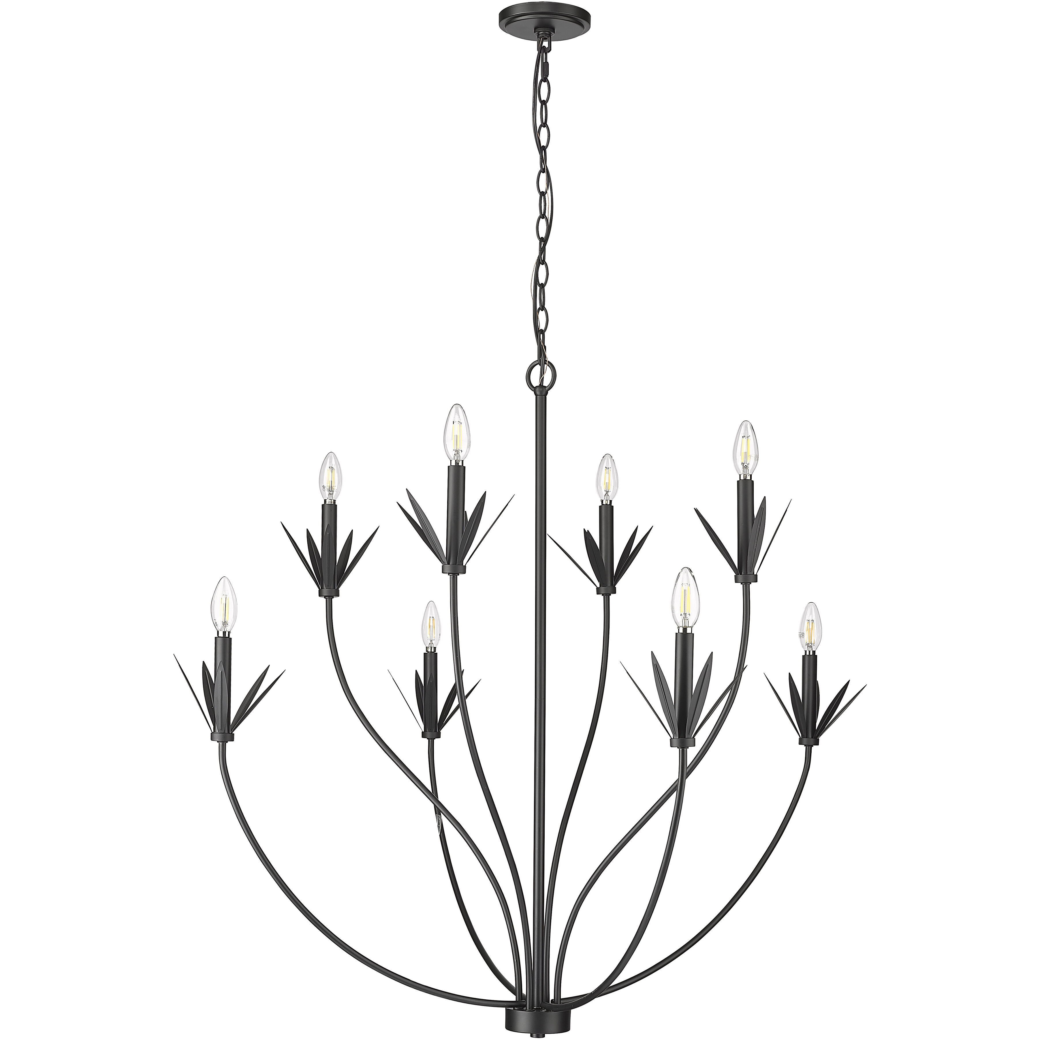 Primrose 8 Light 40.5 inch Matte Black Chandelier Ceiling Light